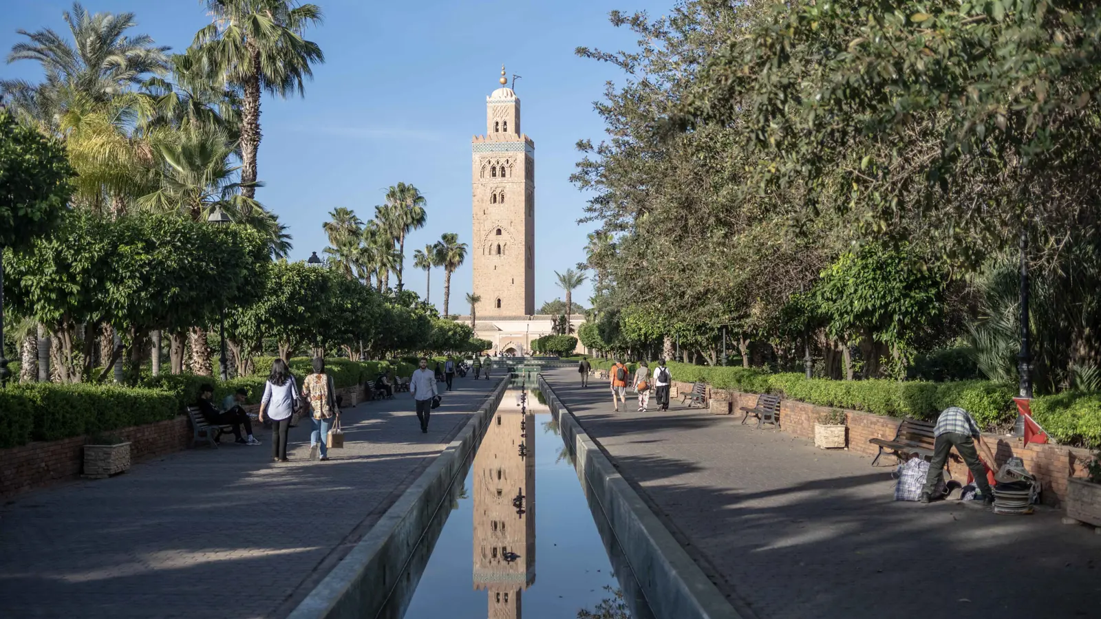 مسجد الكتبية، الواقع بالقرب من ساحة جامع الفنا، في مراكش المغربية، في 16 مايو 2024.