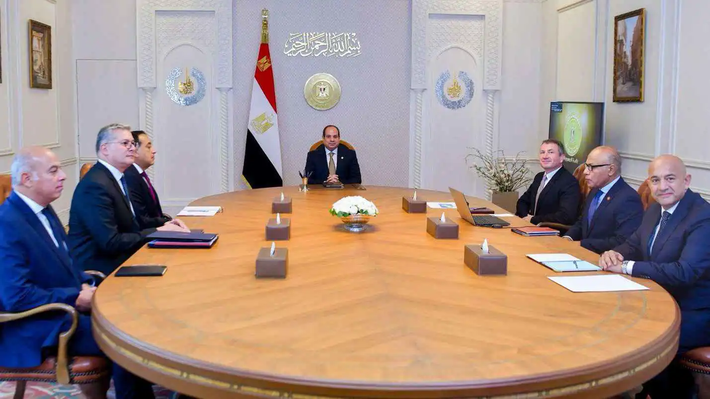خلال لقاء الرئيس عبد الفتاح السيسي، اليوم،  مع جون أرديل نائب رئيس شركة إكسون موبيل العالمية لشؤون الاستكشاف.