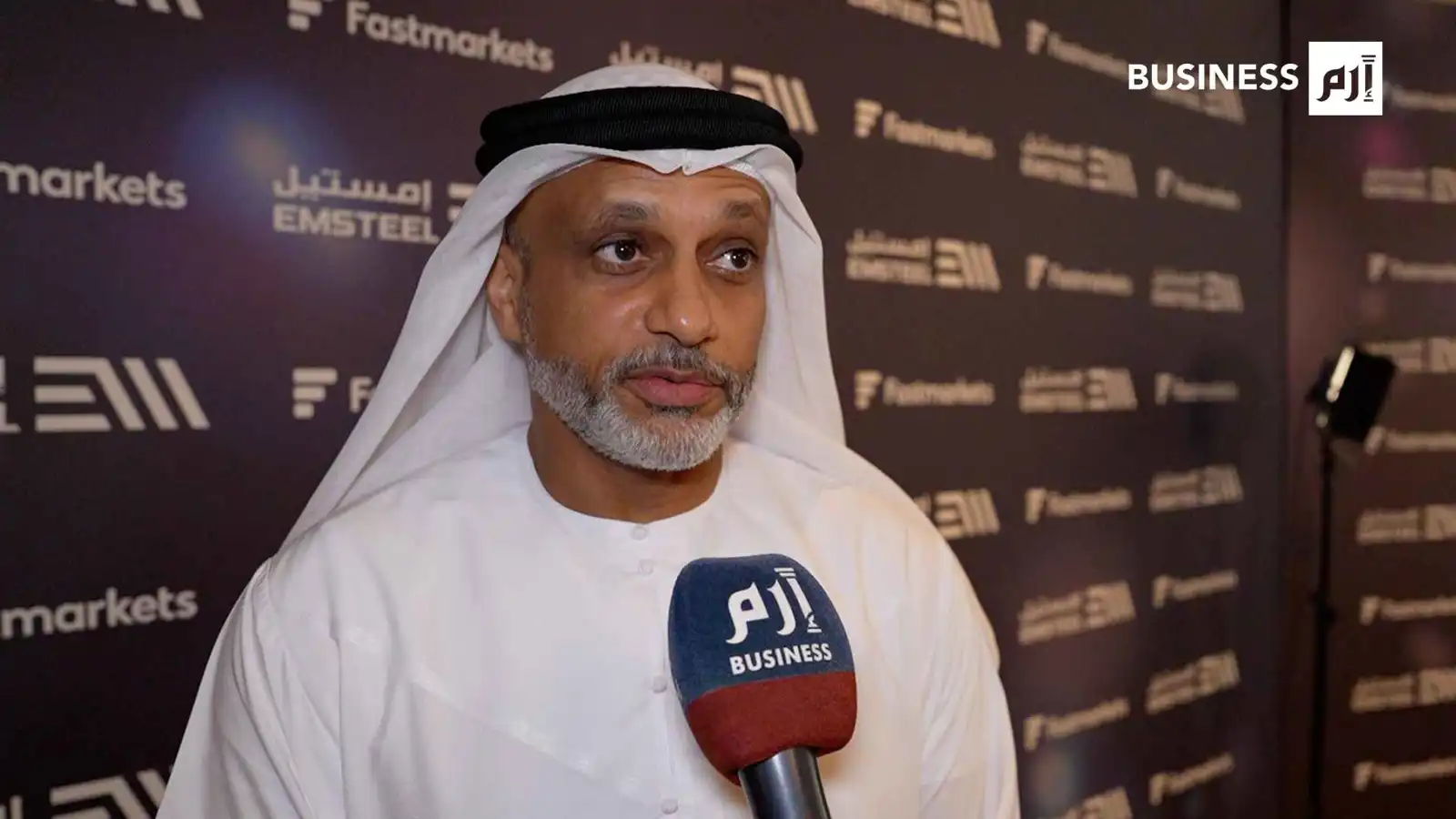 سعيد الرميثي، الرئيس التنفيذي لمجموعة إمستيل، خلال لقاء على هامش مؤتمر الحديد والصلب، الإمارات_ دبي بتاريخ 17 نوفمبر 2025.