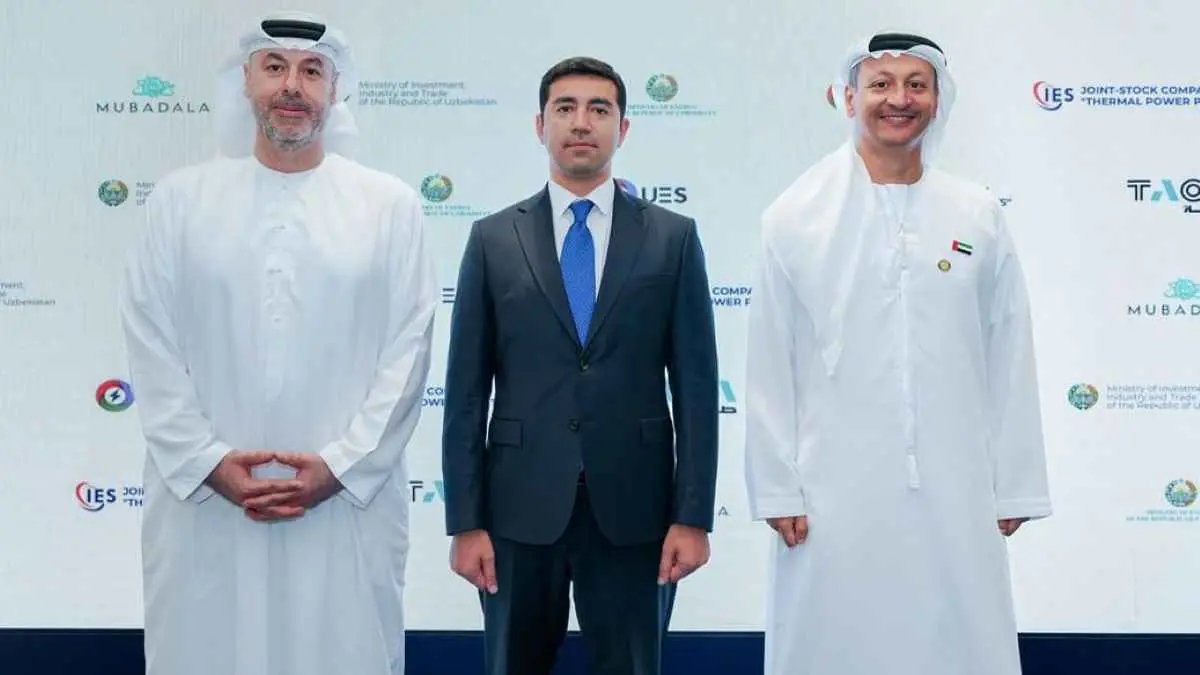 خلال إعلان استكمال صفقة استحواذ شركتي  «مبادلة» و«طاقة» على محطة كهرباء في أوزبكستان