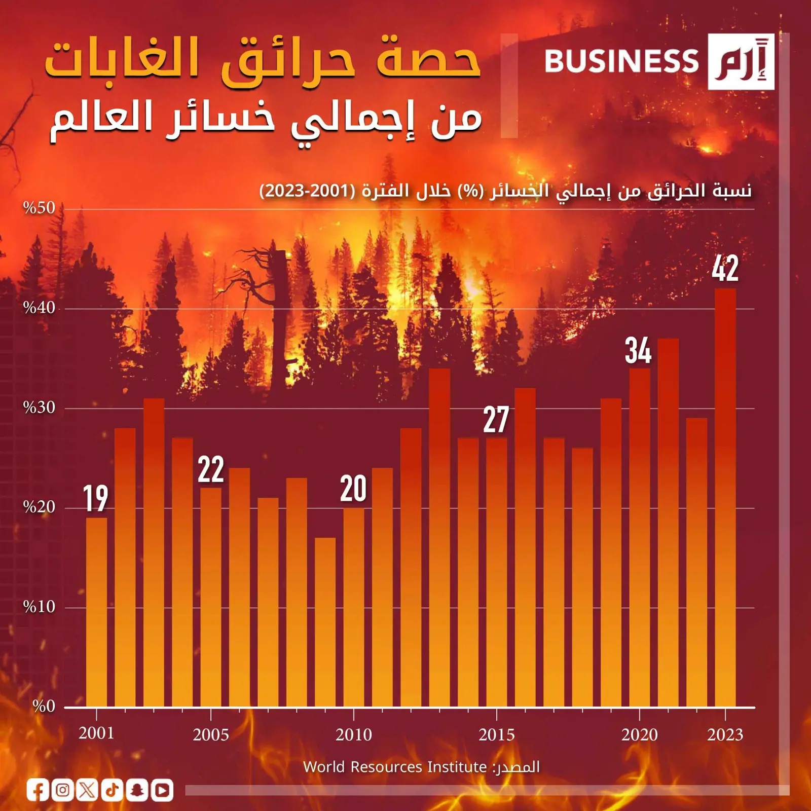 تزايد مخيف في حرائق الغابات.. بيانات تُظهر ارتفاع الخسائر عالمياً