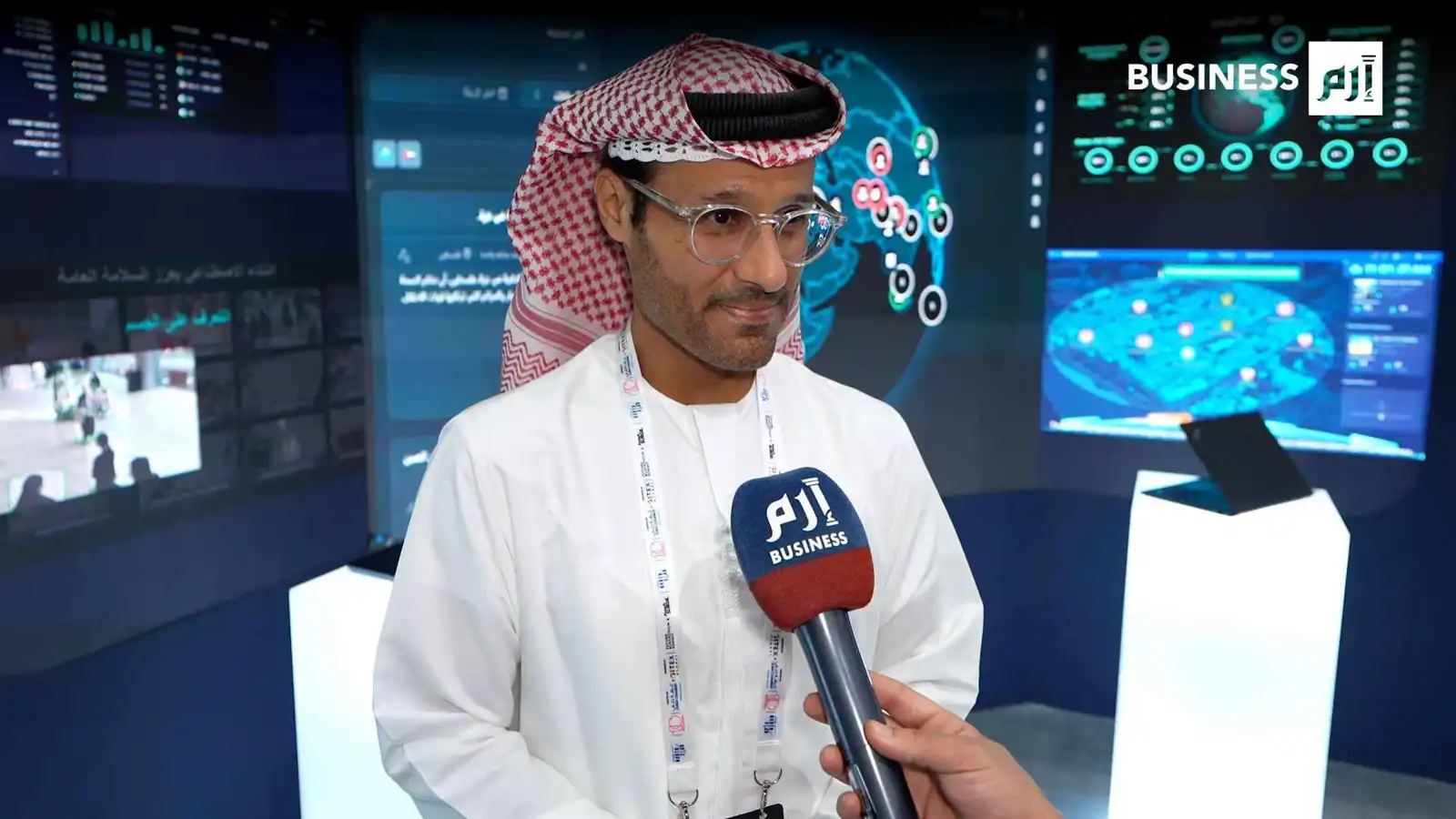 محمد الكويتي رئيس مجلس الأمن السيبراني لحكومة دولة الإمارات يتحدث لـ«إرم بزنس» على هامش معرض جايتكس 2025.