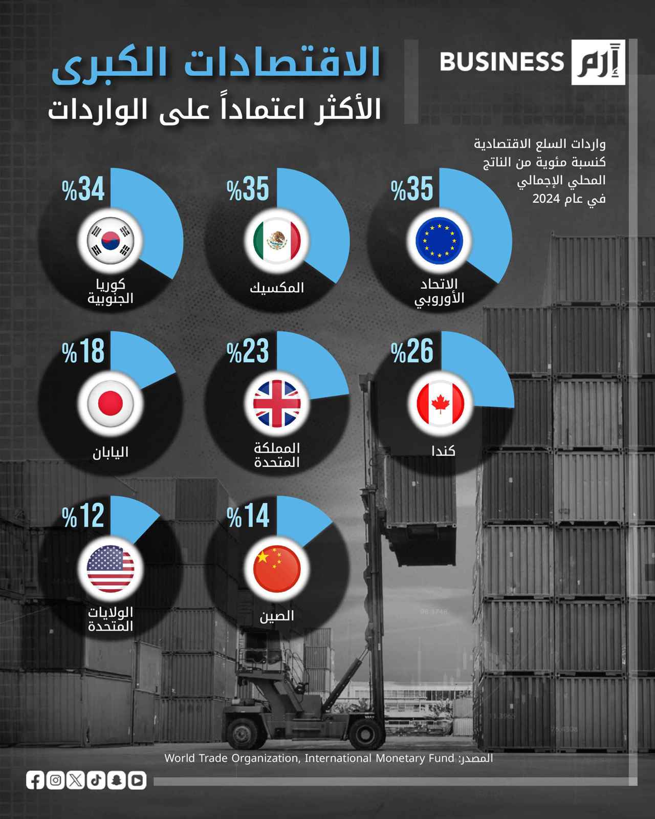 ما الاقتصادات الأكثر اعتماداً على الواردات في العالم؟