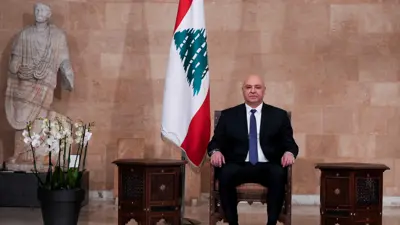 قائد الجيش اللبناني جوزيف عون في القصر الرئاسي، بعد انتخابه رئيساً للبلاد، في بعبدا، لبنان، 9 يناير 2025.