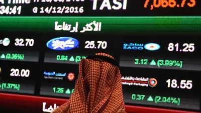 مستثمر يراقب مؤشرات البورصة في سوق الأسهم السعودية (تداول) في العاصمة الرياض، في 14 ديسمبر 2016.