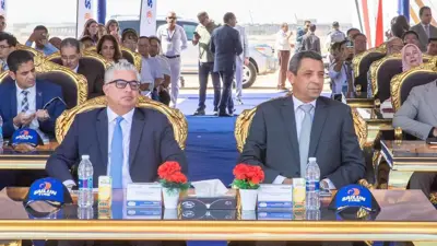 خلال تدشين حجر الأساس لإنشاء مصنع «مجموعة سايلون» الصينية، في منطقة العين السخنة في مصر، في يوم 10 سبتمبر 2025.