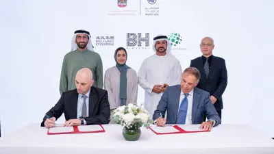 من توقيع الاتفاقية لتأسيس «تيلوس باور الشرق الأوسط وشمال إفريقيا» في الإمارات.