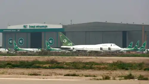 طائرات تابعة للخطوط الجوية العراقية على مدرج مطار بغداد الدولي، 14 مارس 2023.