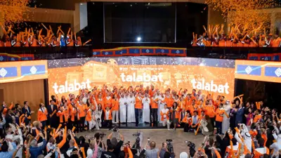 جانب من إعلان بداية تداول سهم «طلبات» في سوق دبي المالي، دبي، الإمارات، يوم 10 ديسمبر 2024.