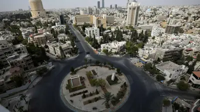 منظر عام يظهر شوارع خالية في عمان، الأردن، 9 أكتوبر 2020