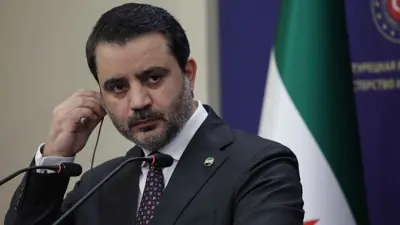  وزير الخارجية السوري أسعد الشيباني خلال أحد المؤتمرات الصحفية مؤخراً