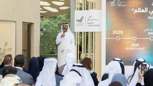 خلال كلمة وزير الاقتصاد والسياحة الإماراتي عبدالله بن طوق المري، على هامش حفل إطلاق حملة أجمل شتاء في العالم يوم 17 ديسمبر 2025