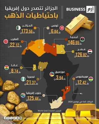 أكبر 10 دول باحتياطيات الذهب في إفريقيا