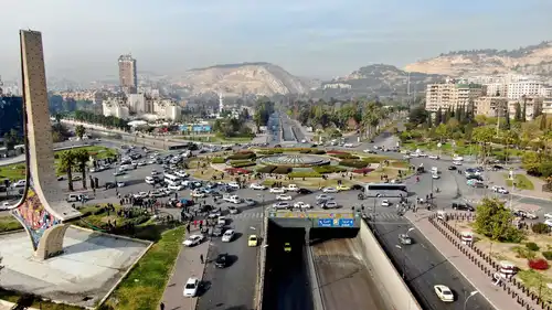 جانب من ساحة الأمويين في العاصمة السورية دمشق، يوم 10 ديسمبر 2024.