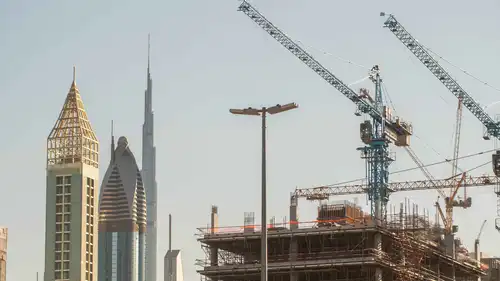 مبنى في وسط مدينة دبي، الإمارات العربية المتحدة، 11 أبريل 2020.
