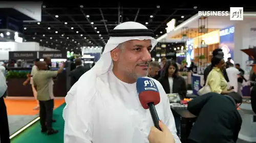 خالد الحمادي، النائب التنفيذي للرئيس في دي إكس بي لايف، خلال لقاء مع إرم بزنس على هامش معرض عالم القهوة في دبي بنسخته الخامسة بتاريخ 19 يناير 2026