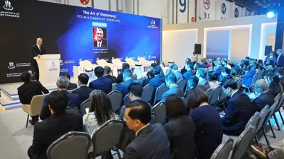 وزير التجارة التركي، عمر بلات، خلال كلمته في ملتقى الاستثمار السنوي 2025 في أبوظبي يوم7 أبريل 2025.