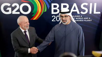 ولي عهد أبوظبي يعقد مباحثات رسمية مع رئيس البرازيل خلال قمة مجموعة العشرين في ريو دي جانيرو، 17 نوفمبر 2024.
