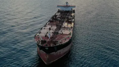 ناقلة نفط خام بالقرب من ميناء ليماسول القبرصي على البحر الأبيض المتوسط يوم 15 فبراير 2024.