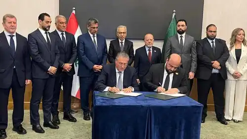 خلال لقاء الوفدين السوري واللبناني لليوم الثاني في دمشق.