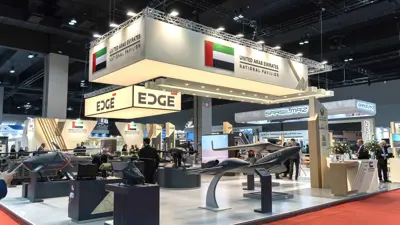 جناح لشركة إيدج الإماراتية في معرض سابق للطيران 