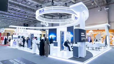 جناح «إم آي إس» خلال معرض «بلاك هات» في العاصمة السعودية الرياض يوم 29 نوفمبر 2024.