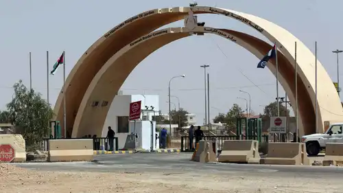 مركز حدود الكرامة، المعبر الحدودي البري الوحيد الذي يربط الأردن بالعراق، ويقع في محافظة المفرق الأردنية، 30 أغسطس 2017.
