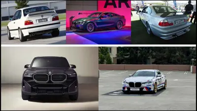 صورة تجمع 5 سيارات من قسم M في شركة بي إم دبليو الألمانية، وهي الأندر والأغلى والأسرع