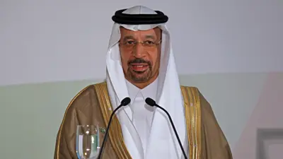 وزير الاستثمار السعودي خالد الفالح خلال منتدى البترول الخليجي- 20 أبريل 2017