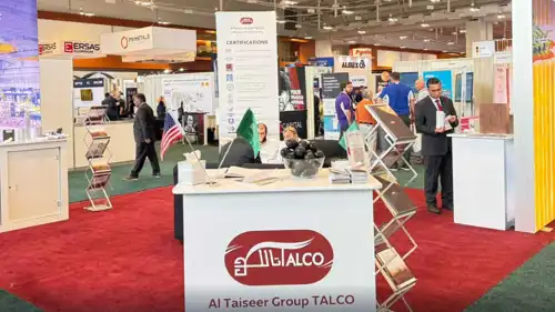 جناح شركة «تالكو» في معرض الألمنيوم الدولي «ALUMINUM USA 2025» في مدينة ناشفيل، بولاية تينيسي، الولايات المتحدة، خلال الفترة من 28 إلى 29 مايو 2028.
