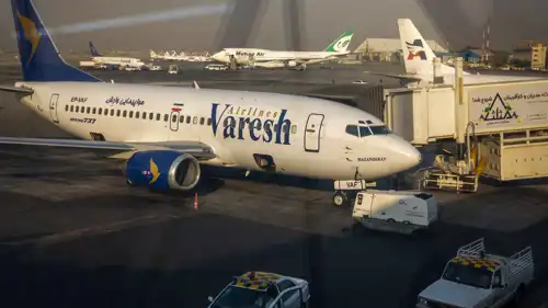 طائرة «بوينغ 747» تابعة لإحدى الشركات الإيرانية في مطار مهر آباد غرب العاصمة الإيرانية طهران، يوم 16 أكتوبر 2024.