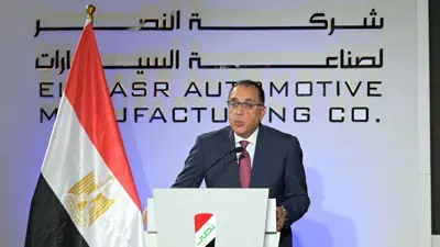 رئيس الوزراء المصري مصطفى مدبولي في كلمته خلال احتفالية شركة النصر للسيارات ببدء الإنتاج من جديد