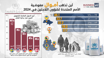 أين تذهب أموال مفوضية الأمم المتحدة لشؤون اللاجئين في 2024؟