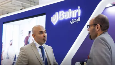 جناح شركة «البحري» خلال معرض «بوسيدونيا» في العاصمة اليونانية أثينا يوم 7 يونيو 2024.